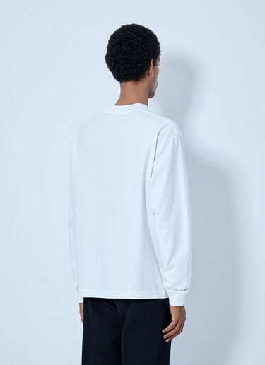 LN-CC® - Prada: Long Sleeve Logo Sweatshirt - White Prada Long Sleeve Logo Sweatshirt White pra0166206