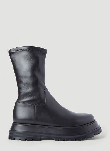 Burberry Leather Platform Boots Black bur0245074