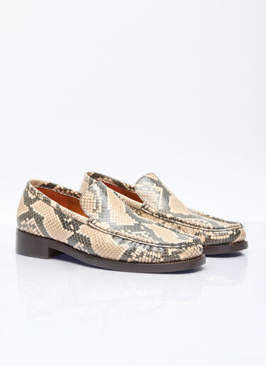 Acne Studios Snake-Embossed Loafers Beige acn0155039