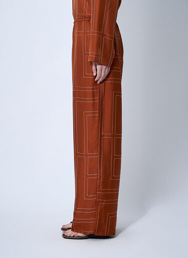 TOTEME Monogram Silk Pants Orange tot0261019