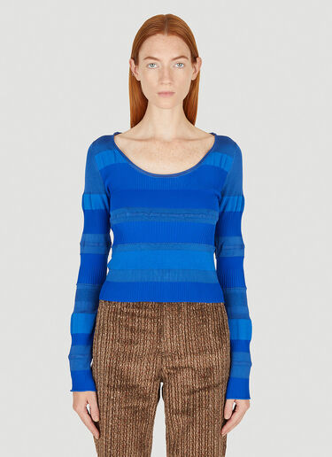 Acne Studios Scoop Neck Striped Sweater Blue acn0250019