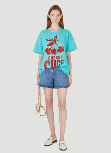 Gucci Cherry T-Shirt Blue guc0247086