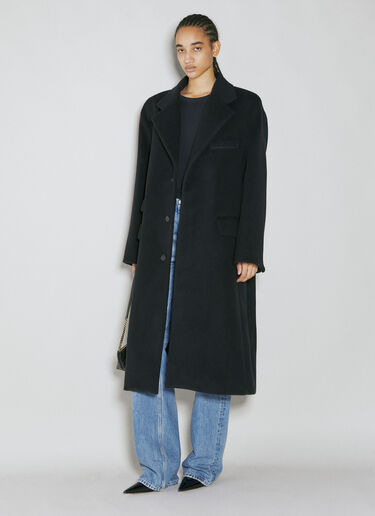Wool Tailored Maxi Coat Saint Laurent Wool Tailored Maxi Coat Black sla0253002