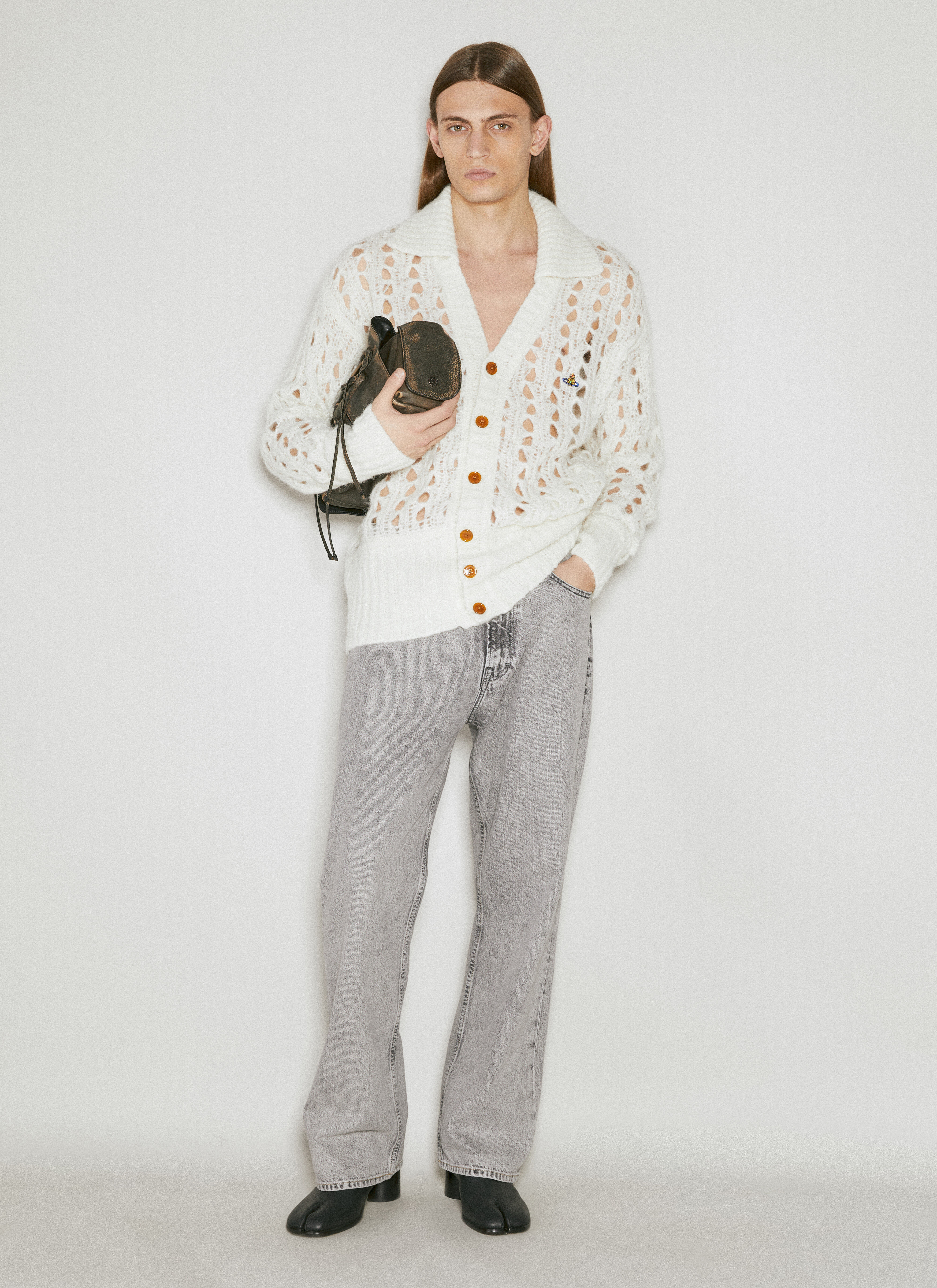 【気質アップ】 Vivienne Westwood メンズ レースワークカーディガン の トップス