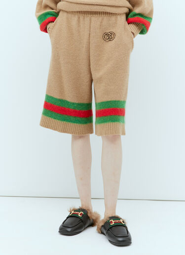 Interlocking GG Wool Mohair Bermuda Shorts Gucci Interlocking GG Wool Mohair Bermuda Shorts Beige guc0253049