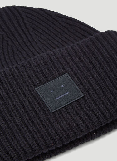 Acne Studios Ribbed-Knit Beanie Hat Black acn0143017
