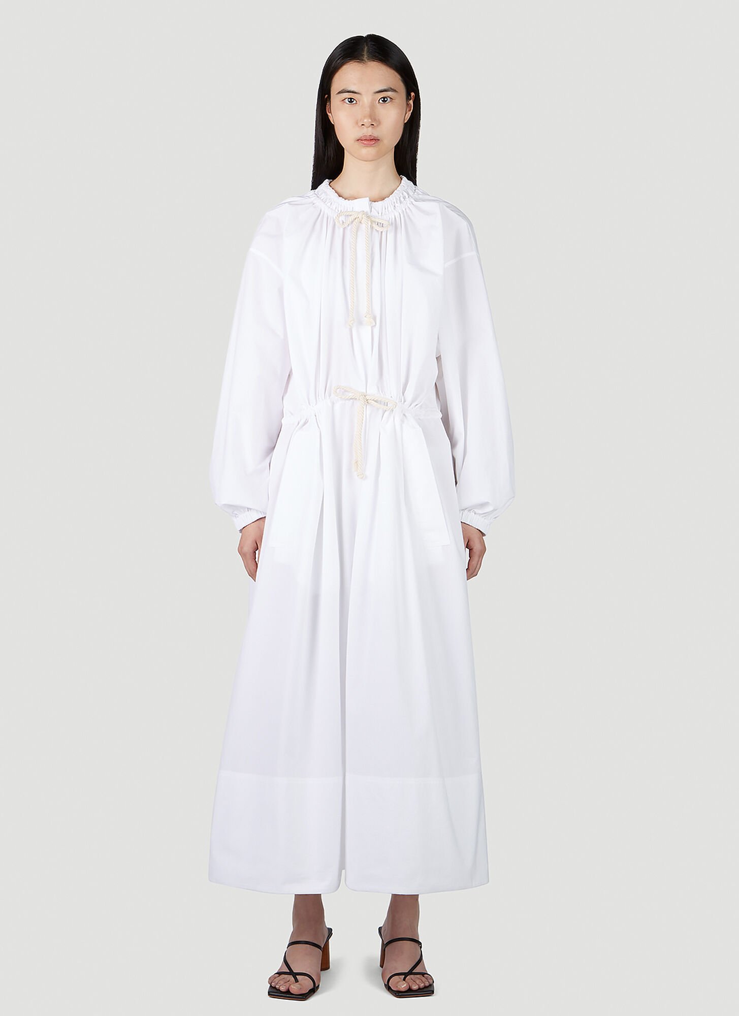 Jil Sander+ Drawcord Dress In White
