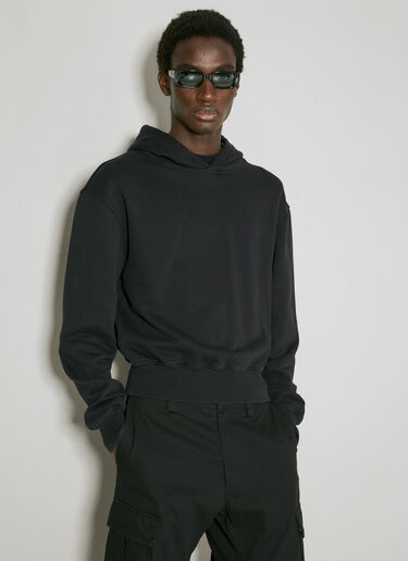 Han Kjøbenhavn Upside Down Cropped Hooded Sweatshirt Black han0154008