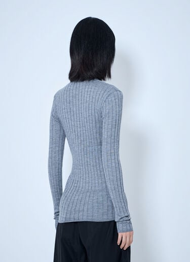 Toteme Slim Ribbed Cardigan Grey tot0265005