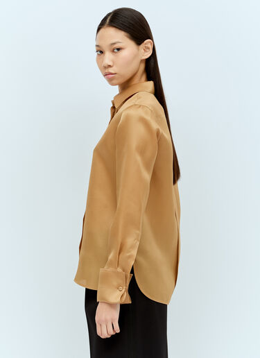 Max Mara Silk Organza Shirt Brown max0256055