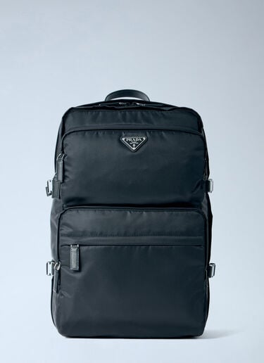 Prada Re-Nylon & Saffiano 가죽 백팩 블랙 pra0159013