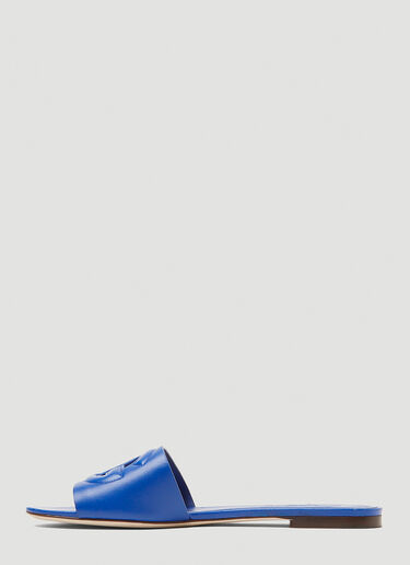 Dolce & Gabbana Logo Cut Out Sandals Blue dol0249062