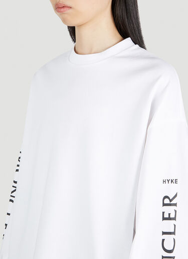 4 Moncler Hyke 徽标印花长袖 T 恤 白色 mhy0251008