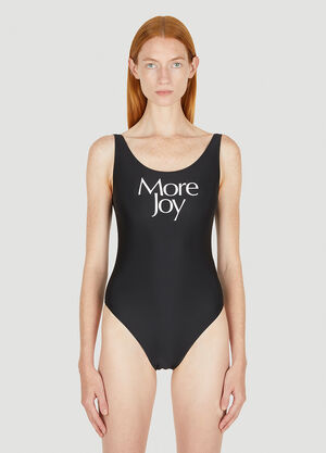 More Joy Logo Print Swimsuit Black mjy0347046