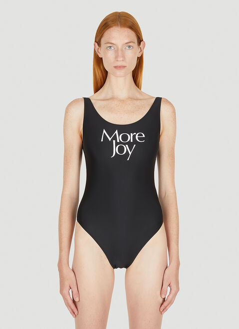 More Joy ロゴプリントスイムスーツ ブラック mjy0347073