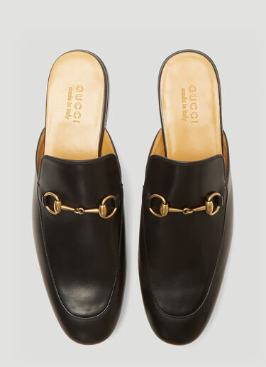 Gucci Horsebit Leather Slipper Shoes Black guc0131048