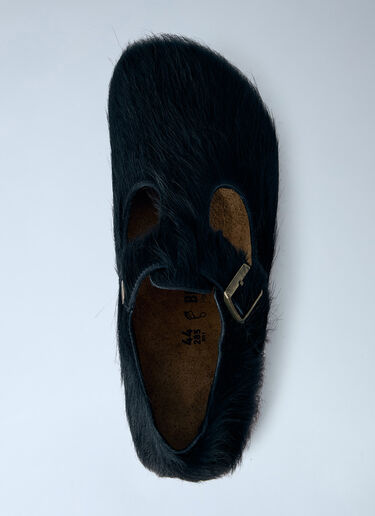 LN-CC® - Birkenstock 1774 x SFTM: Paris The Rebel Fur Slip Ons - Black Birkenstock 1774 x SFTM Paris The Rebel Fur Slip Ons Black brs0265006
