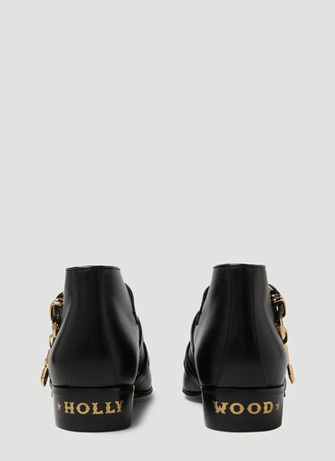 Gucci Hollywood Buckle Ankle Boots Black guc0250092