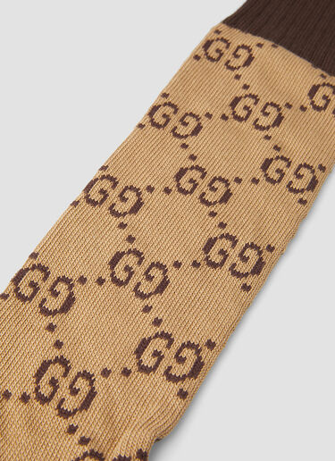 Gucci Interlocking G Socks Brown guc0130041