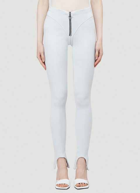 Lourdes 80s Stirrup Leggings Light Blue lou0249005