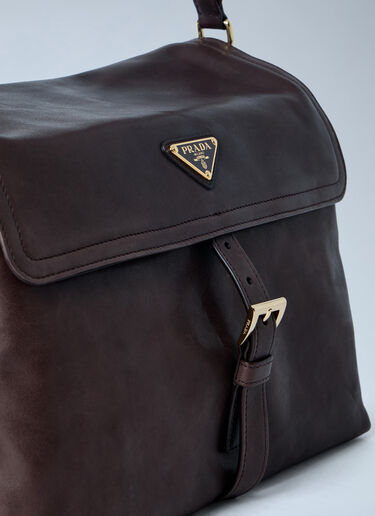 Prada Sienna Explore Medium Nappa Leather Shoulder Bag Brown pra0263017