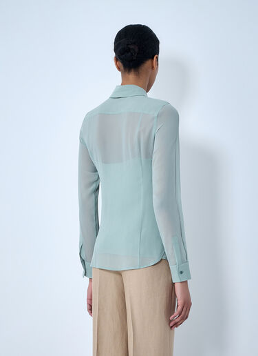 Max Mara Sheer Button-Down Blouse Green max0264004