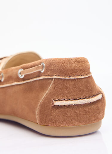 Miu Miu Faded Suede Loafers Brown miu0256046