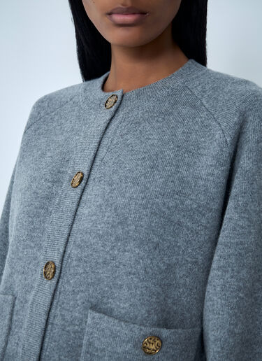 TOTEME Hammered-Buttons Cardigan Grey tot0262034