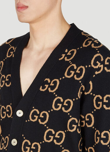 GG Jacquard Cardigan Gucci GG Jacquard Cardigan Black guc0152026