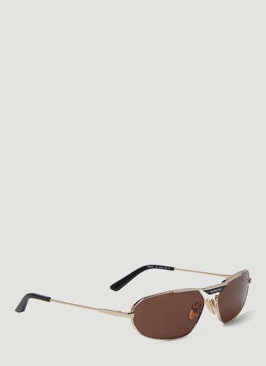 Balenciaga Oval Frame Sunglasses Gold bal0149085