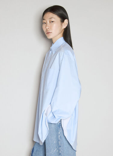 MM6 Maison Margiela Wide-Sleeved Poplin Shirt Blue mmm0255004