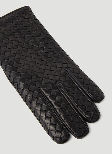 Intrecciato Leather Gloves Bottega Veneta Intrecciato Leather Gloves Black bov0153058