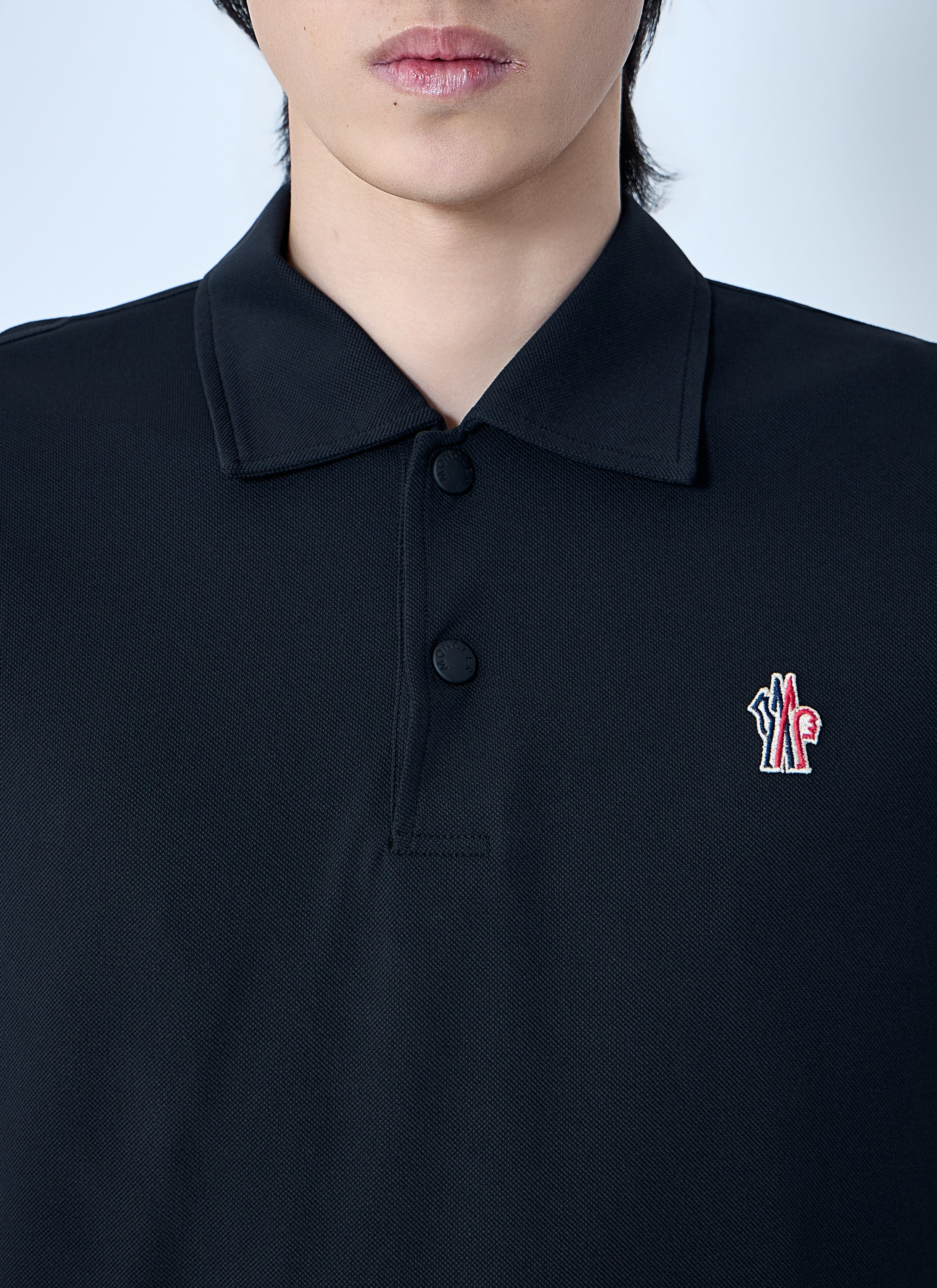 Moncler Grenoble Men's' Embroidered Logo Polo Shirt in Black | LN-CC®