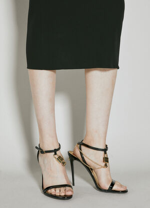 Dolce & Gabbana Patent Leather Heeled Sandals Black dol0254024