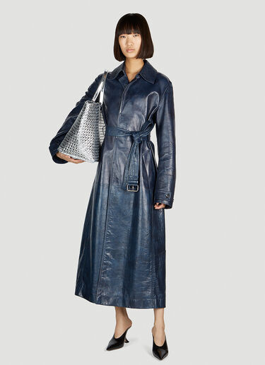 Bottega Veneta Embossed Coat Dark Blue bov0252075