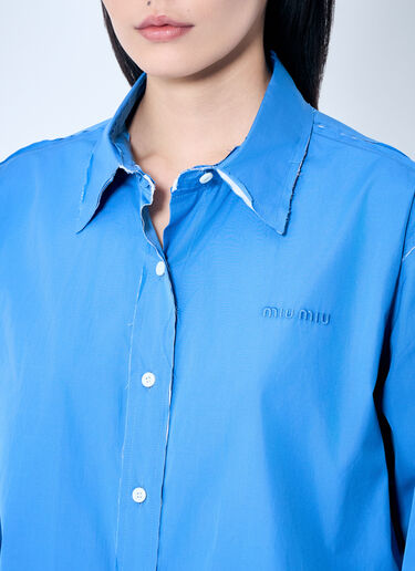 Miu Miu Raw Trims Poplin Shirt Blue miu0359001