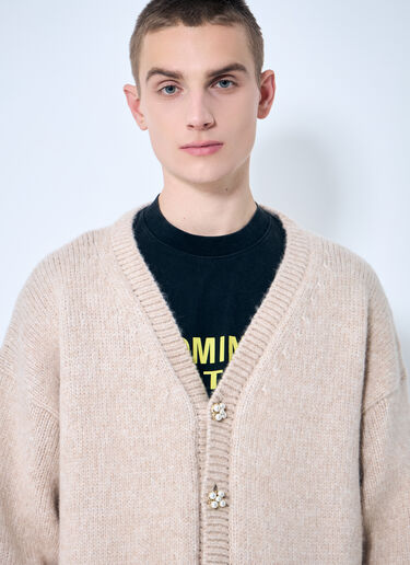 Vetements クラシックパールボタンカーディガン ベージュ vet0160007