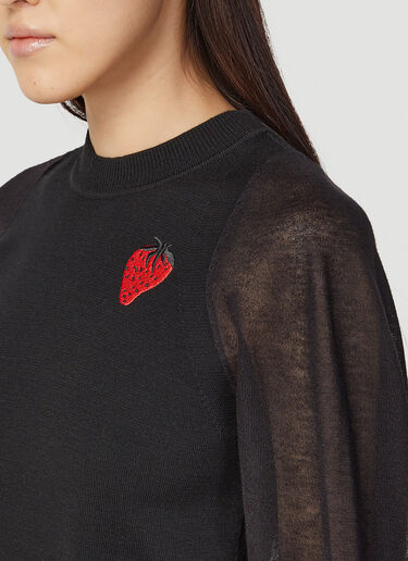 JW Anderson Embroidered Strawberry Sweater Black jwa0247015