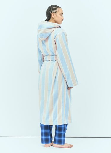 Tekla Striped Hooded Bathrobe Blue tek0355010