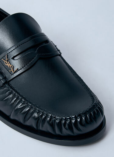 Saint Laurent Laurent Leather Loafers Black sla0260032