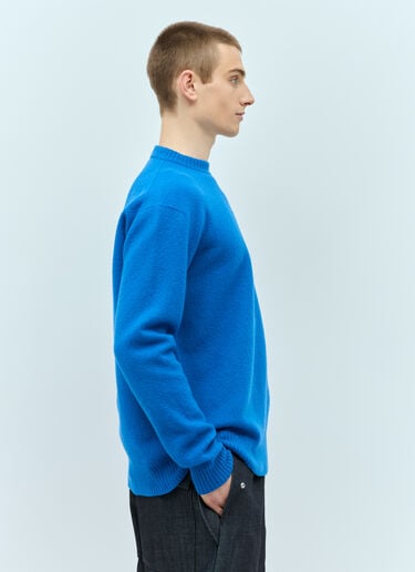 Jil Sander Crewneck Wool Sweater Blue jil0155003