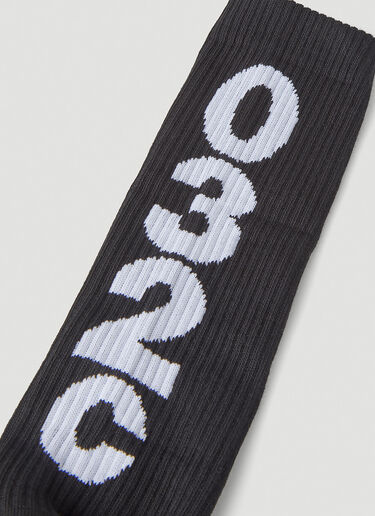 032C Logo Print Long Socks Black cee0148016