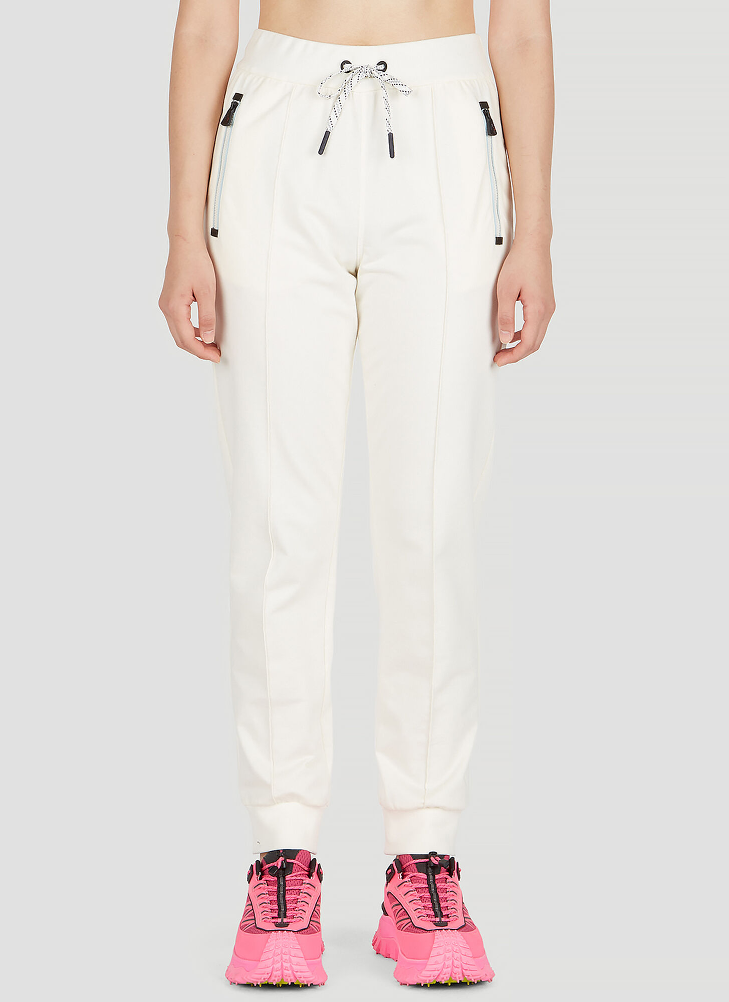 Moncler Drawstring-waistband Cotton Track Pants In White
