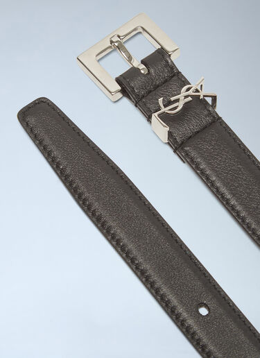 LN-CC® - Saint Laurent: Cassandre Thin Belt - Black Saint Laurent Cassandre Thin Belt Black sla0235053