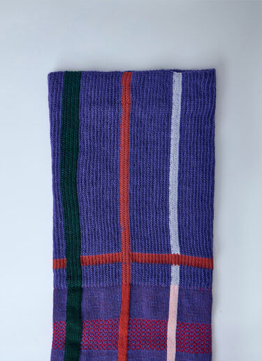 Vivienne Westwood Tartan High Socks Purple vvw0263083