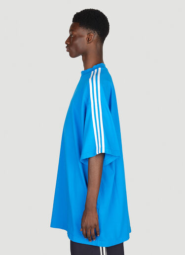 Balenciaga x adidas ロゴプリントTシャツ ブルー axb0151012