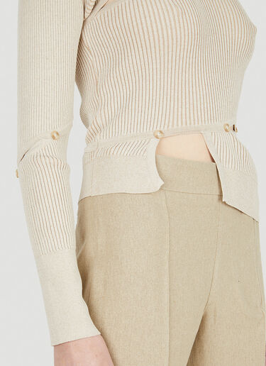 Jacquemus Le Cardigan Tordu Top Beige jac0248007