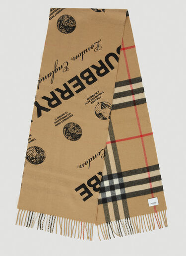 Burberry 双面 logo 印花围巾 米色 bur0251089