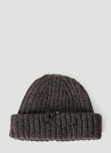 Marni Logo Embroidery Beanie Hat Grey mni0153021