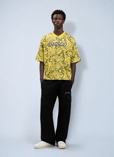 Palm Angels Tribal Allover Palm Sport T-Shirt Yellow pma0164169